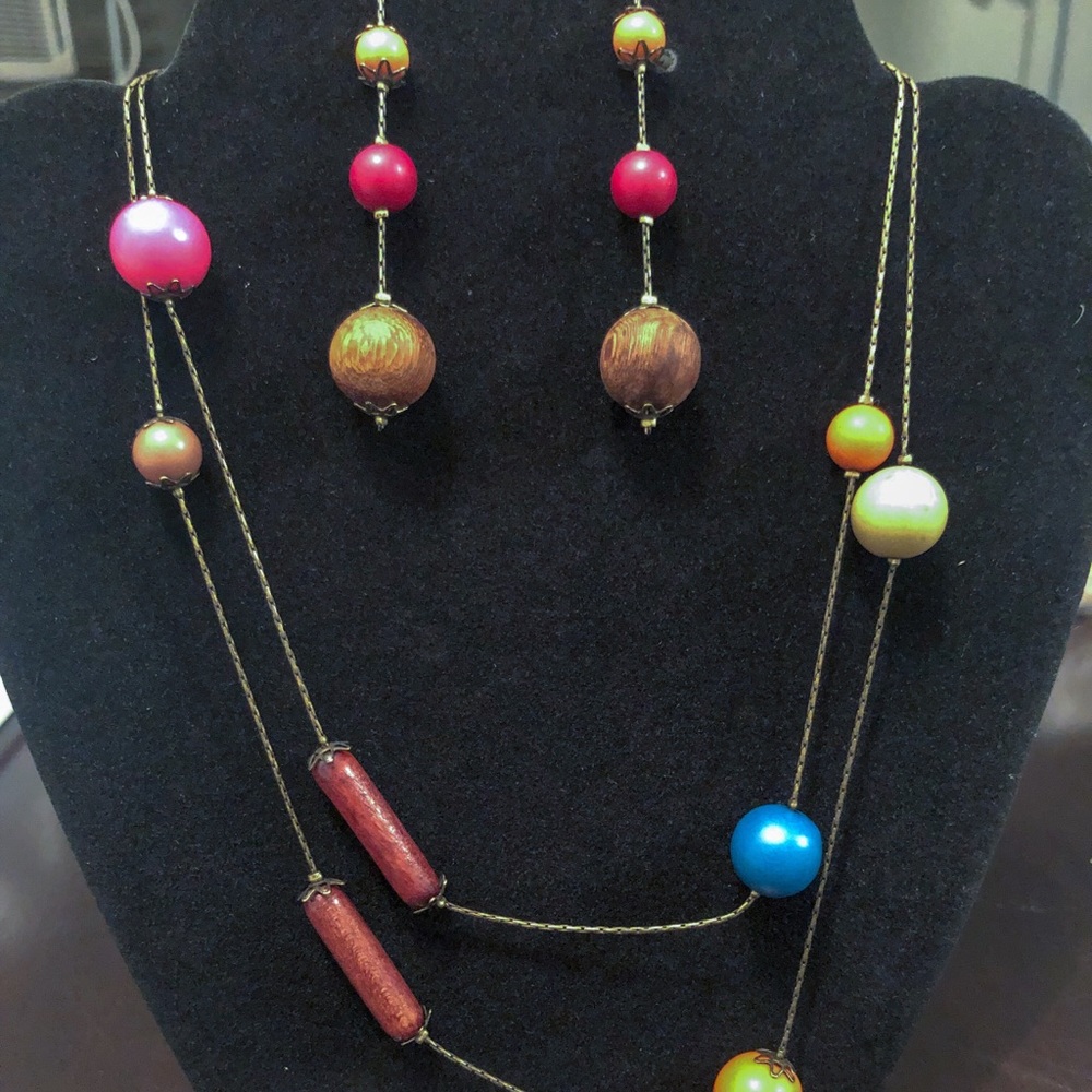 🌸Long Necklace and Earrings Set